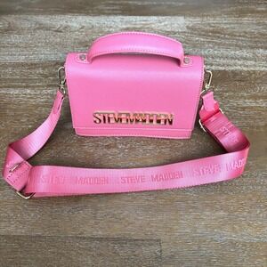 Steve Madden Pink faux leather crossbody bag with a logo strap Tik Tok Viral